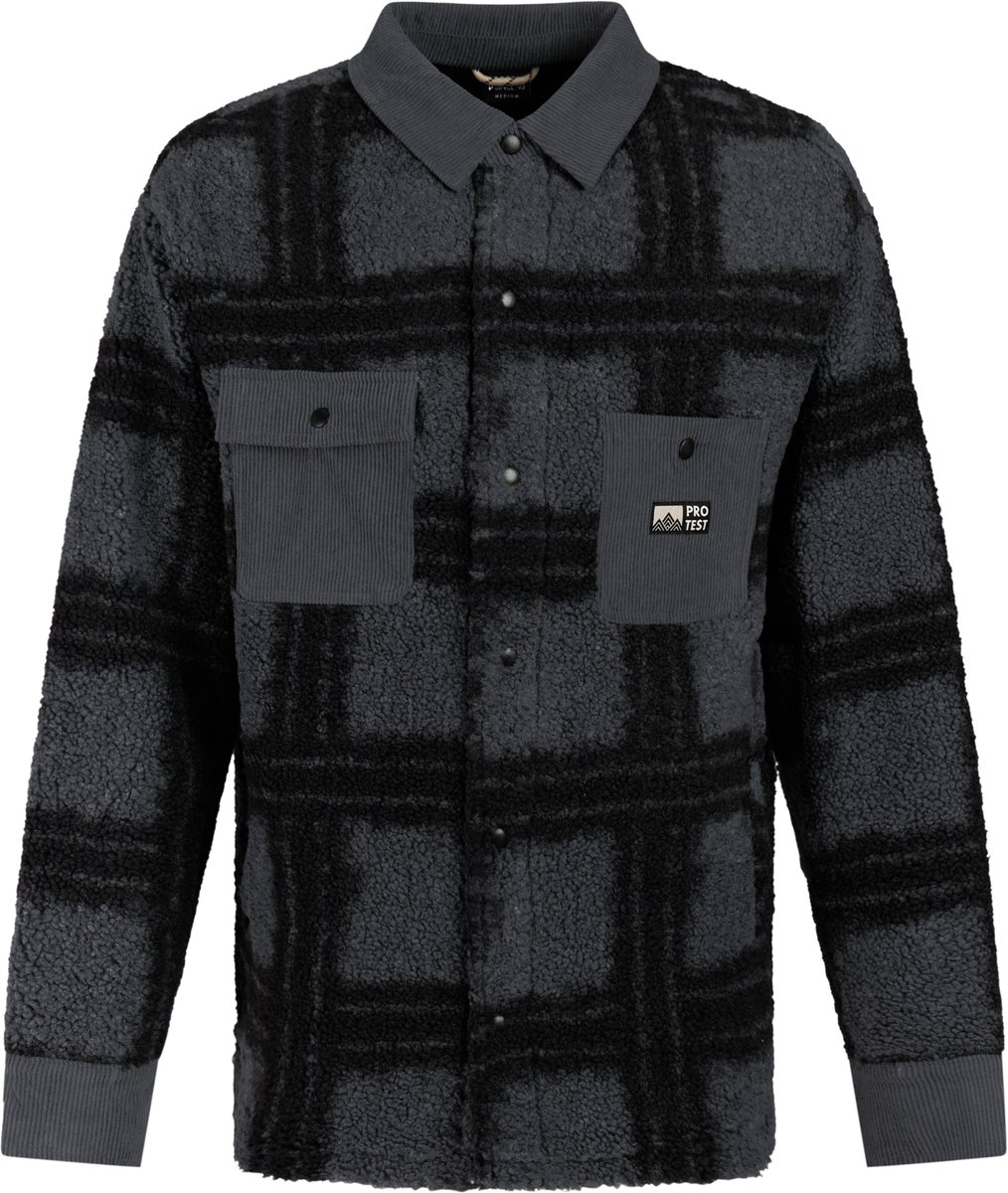 Protest PRTDepart Jas Heren Overshirt Outdoorjas Drukknopen Basaltgrey