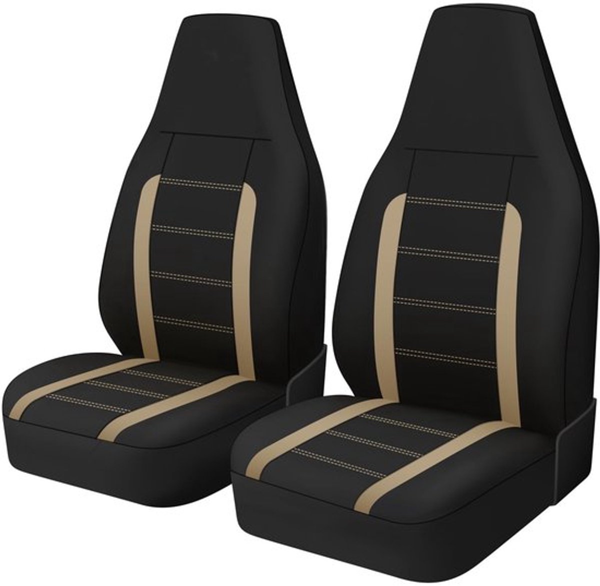 Onf3 - Voorstoelhoezen - Universele fit - Comfortabel en ademend - Beige - Auto