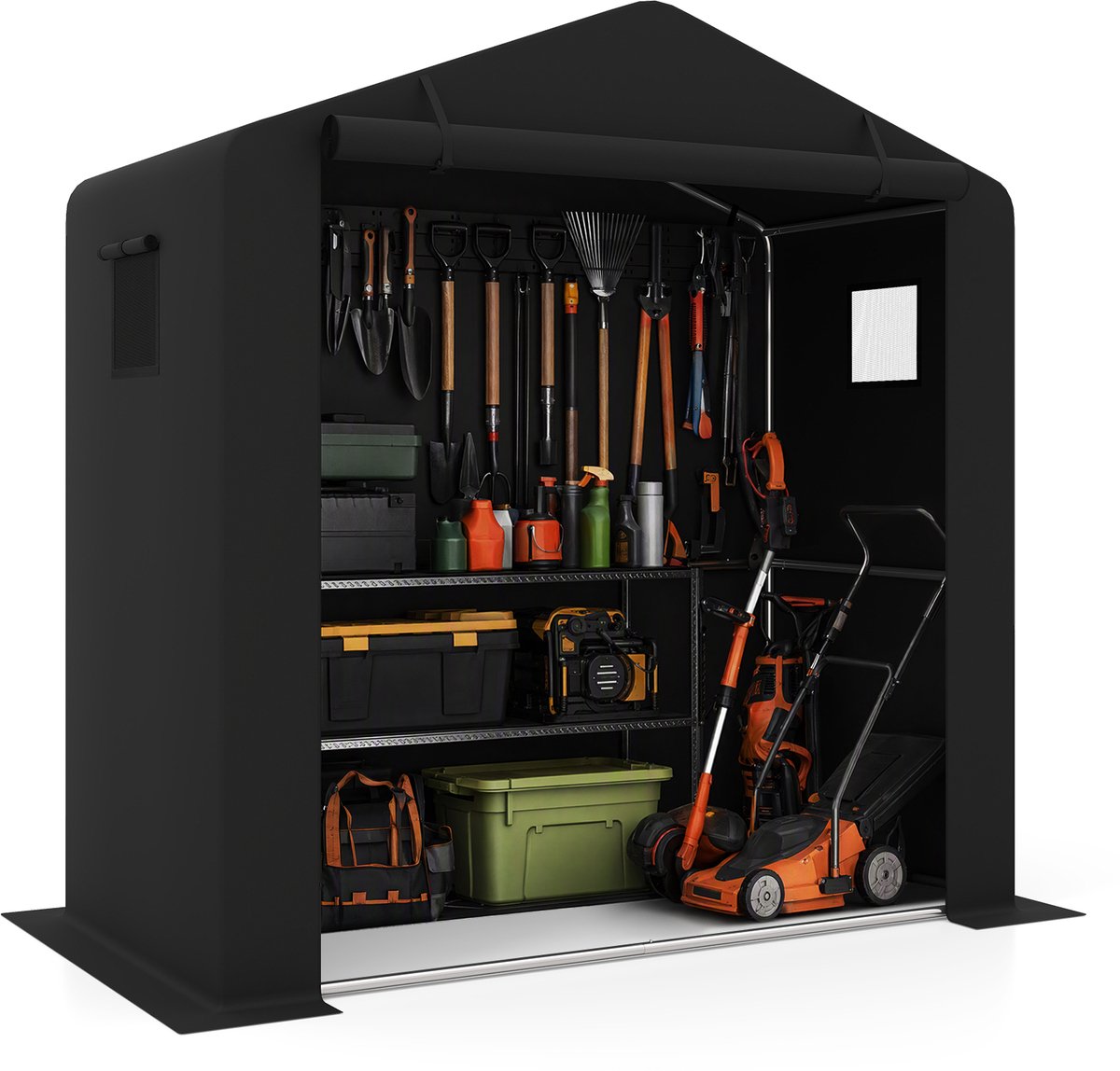 COSTWAY Gereedschapsschuur, tuinhuis outdoor voor tuingereedschap en fiets, 190 x 95 x 194 cm