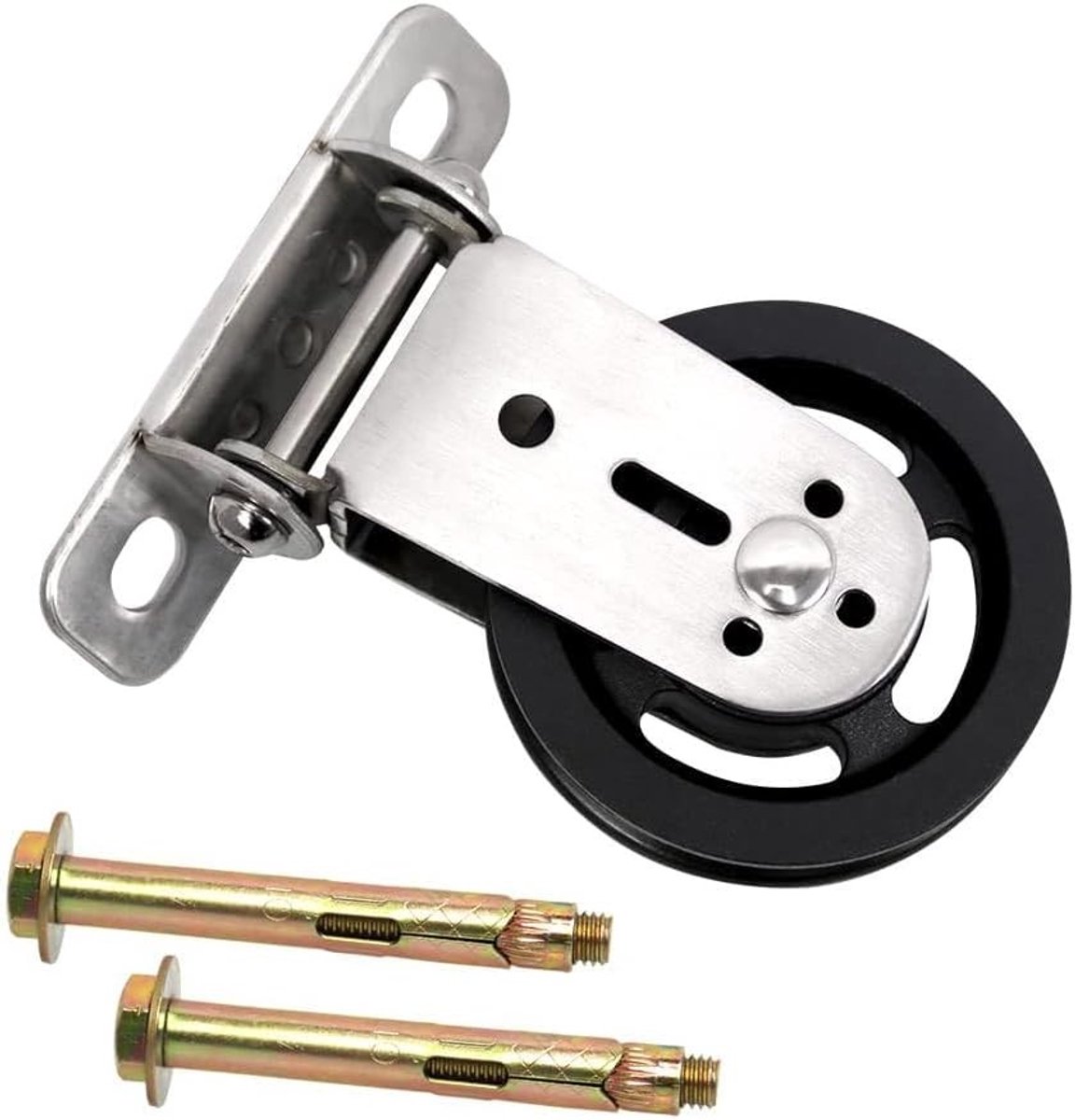 88 mm Draaibare Pulley met Bevestigingsschroeven, Roestvrij Stalen Kabelrol voor DIY Fitness Apparatuur, Roller Poort en Meer, Draagvermogen tot 136 kg