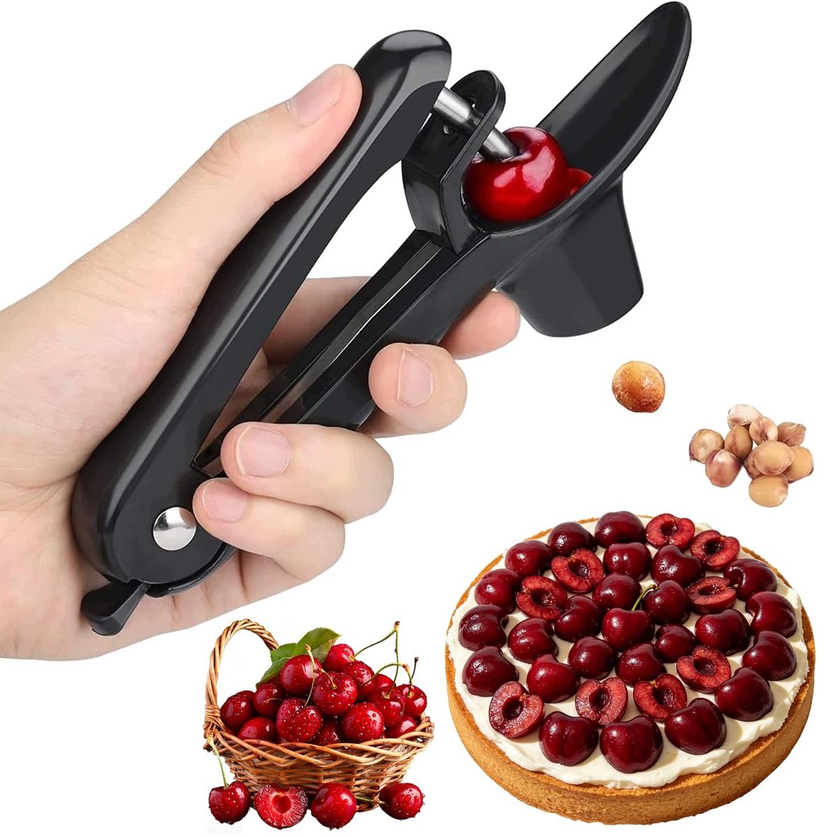 Merkloze Kersendriller - Roestvrij Staal, Ergonomisch