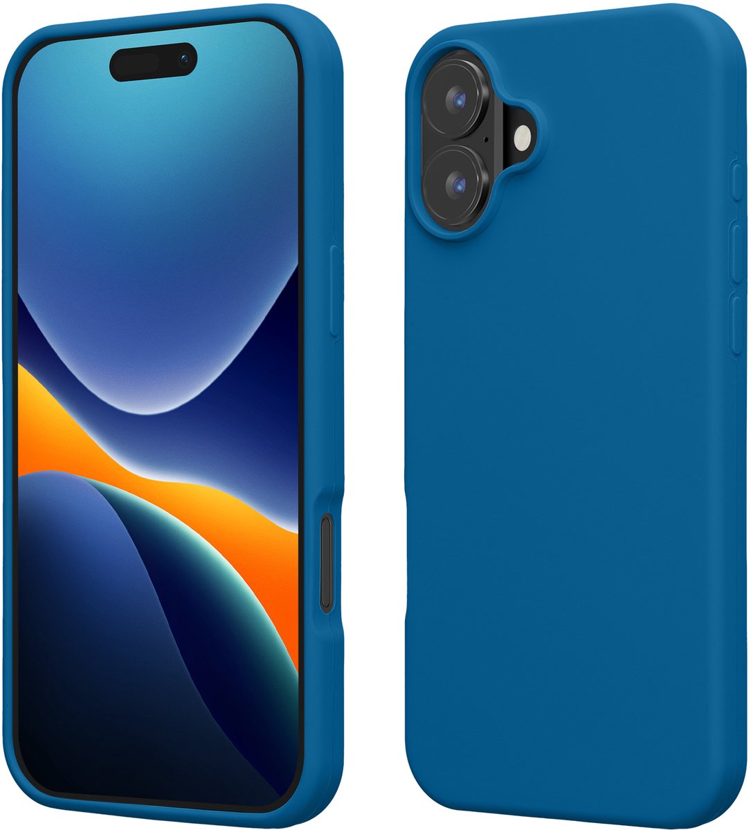 kwmobile telefoonhoesje geschikt voor Apple iPhone 16 - Hoesje met siliconen coating - Smartphone case in rifblauw