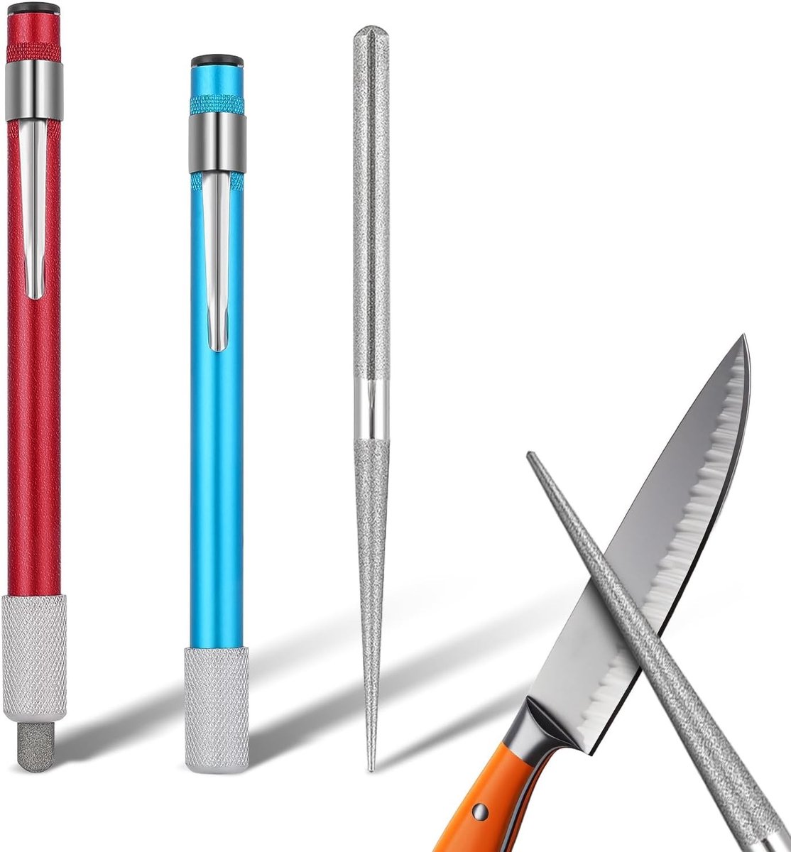 Serrated Messcherenslijper voor Zakmessen met Inklapbare Diamant, Ideaal voor Buiten Koken en Jagen, Professionele Slijptool