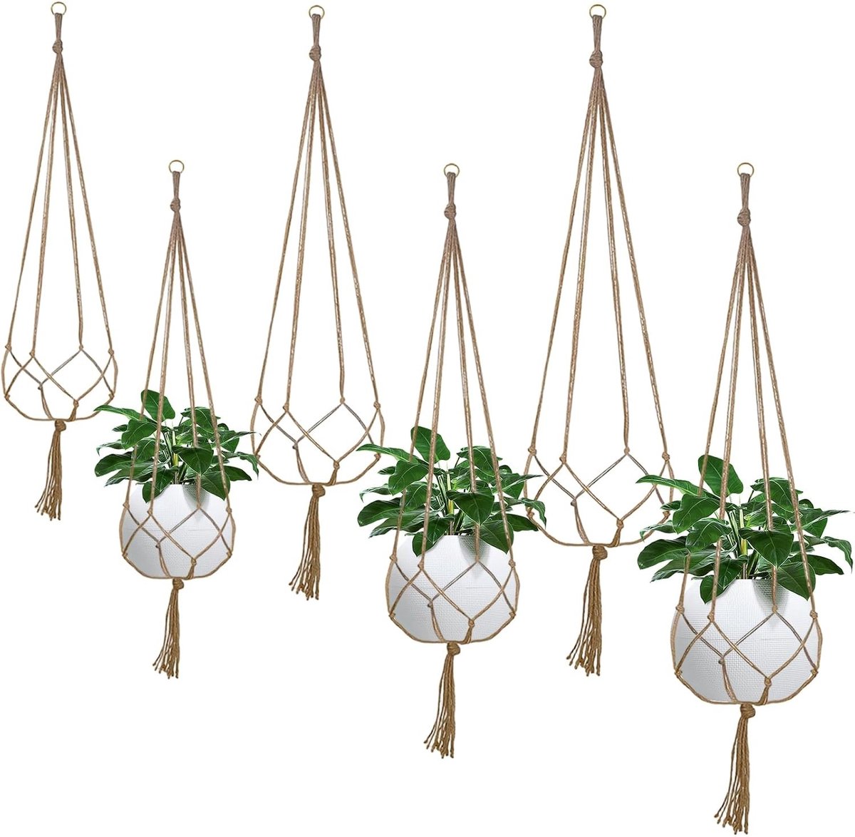 Set van 6 Hangende Plantenbakken van 31.5/35.4/100cm voor Binnen en Buiten Tuin Decoratie