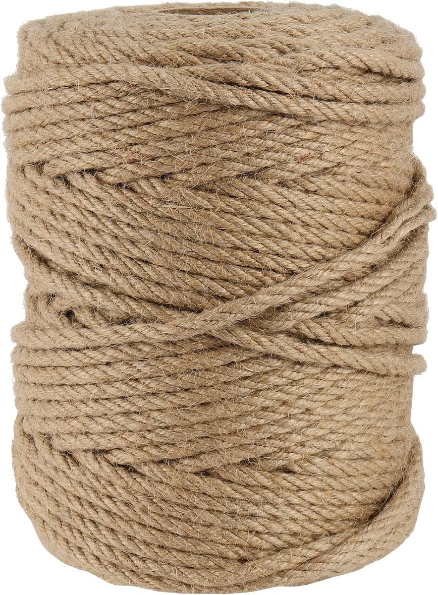 Jute Touw van 150 m, 5 mm Dikte, Natuurlijke Jute Touw voor Tuinieren, Creatieve DIY Projecten en Decoratie