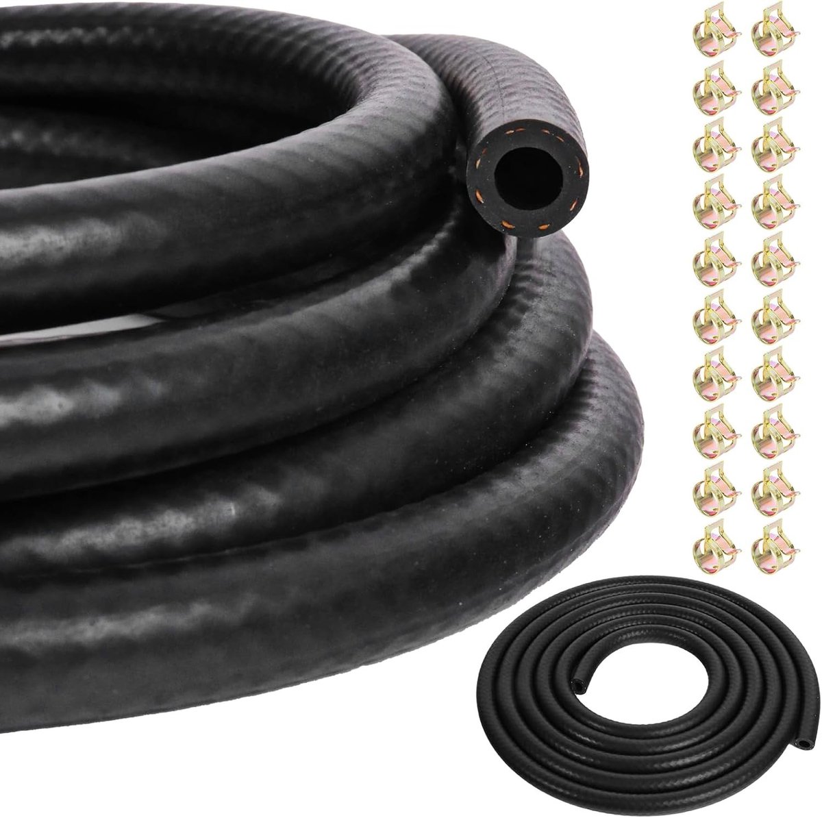 3 meter brandstofslang met 4 mm binnendiameter en 20 slangklemmen voor kleine motoren, tuinmachines en voertuigen