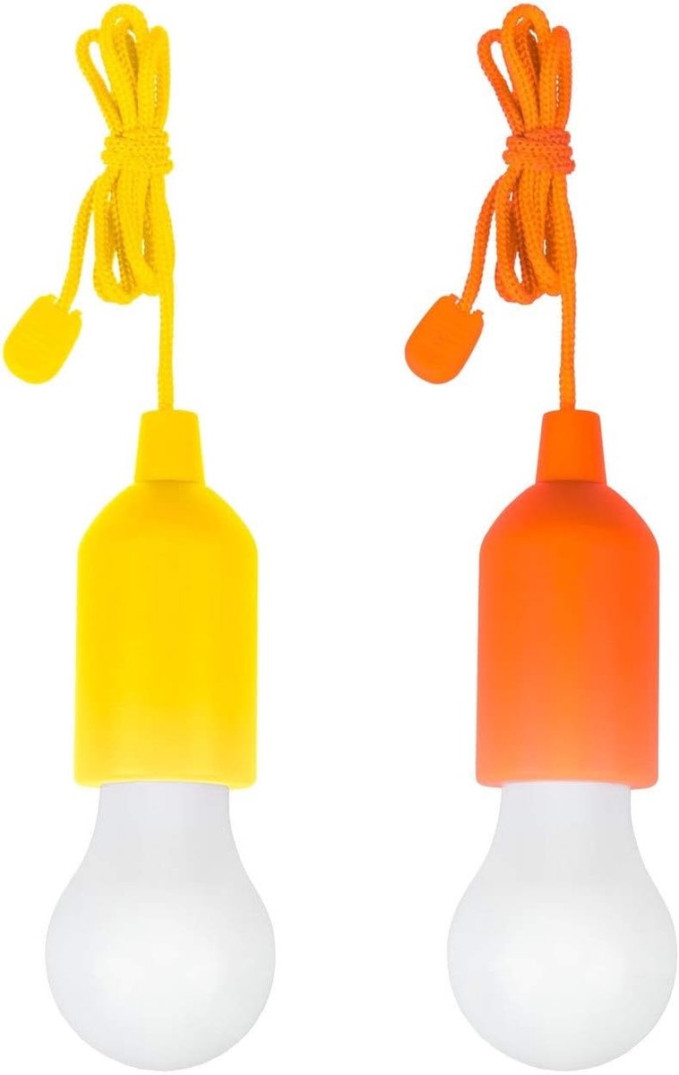 2 x draagbare led-gloeilampen, kleurrijk, stroomloos, X huis, camping, tuin
