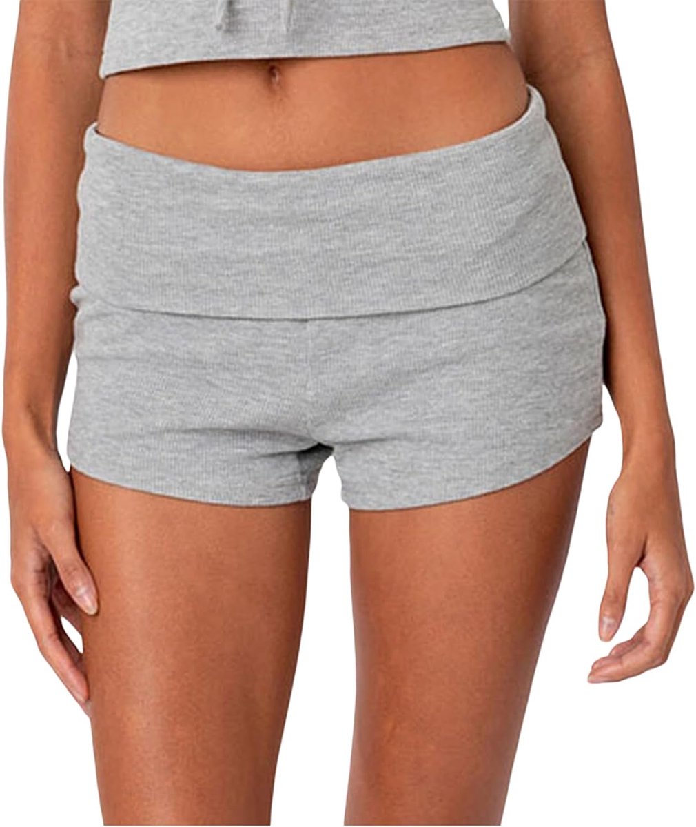 Streep Slaap Shorts Vouw Over Lounge Shorts Yoga Korte Broek