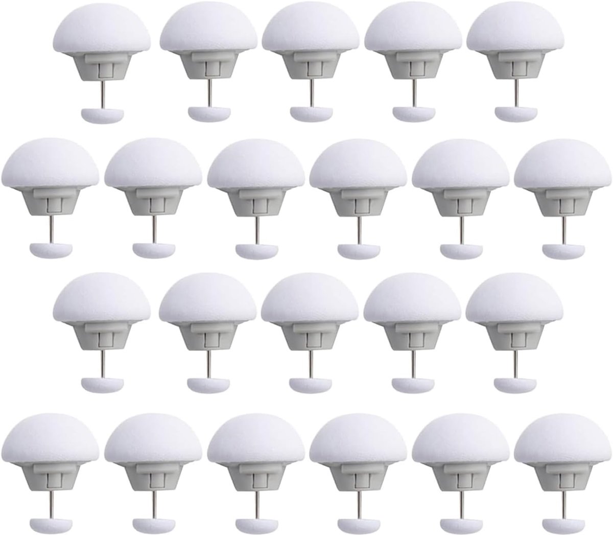 22 stuks bevestigingsclips voor dekbedden, beddekenclips, ronde paddenstoelclip met knoop, antislip, voor het bevestigen van dekbedden, lakens, overtrekken (wit)