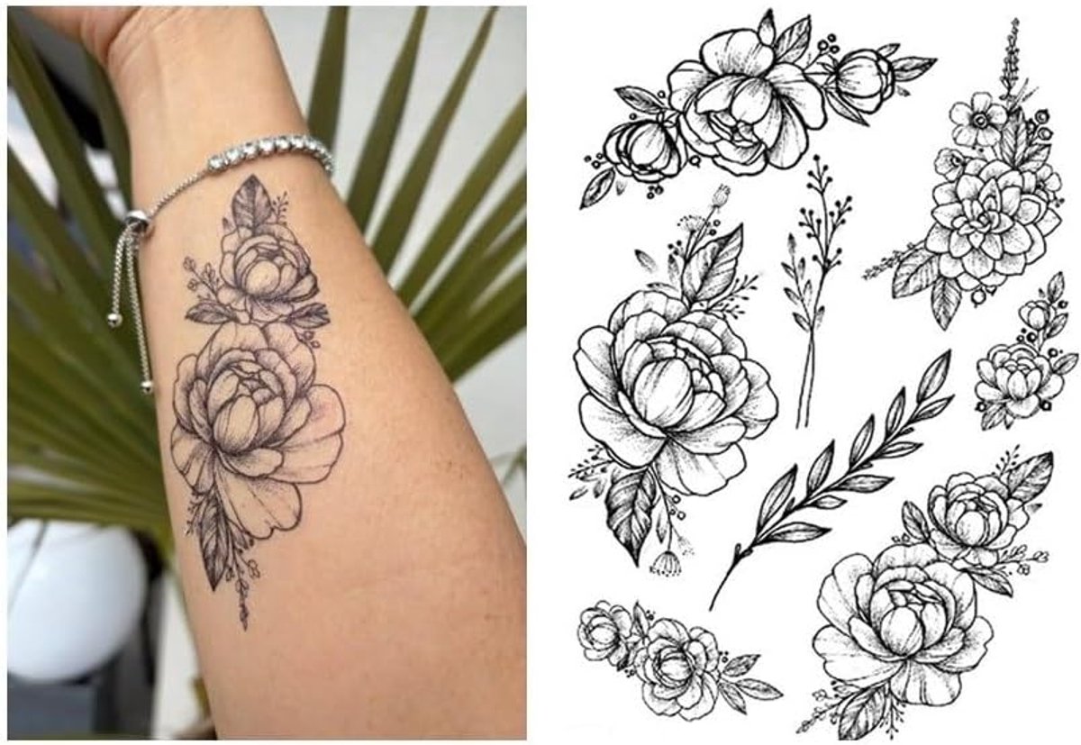 Tattoo bloemen tattoo sticker fake tattoo