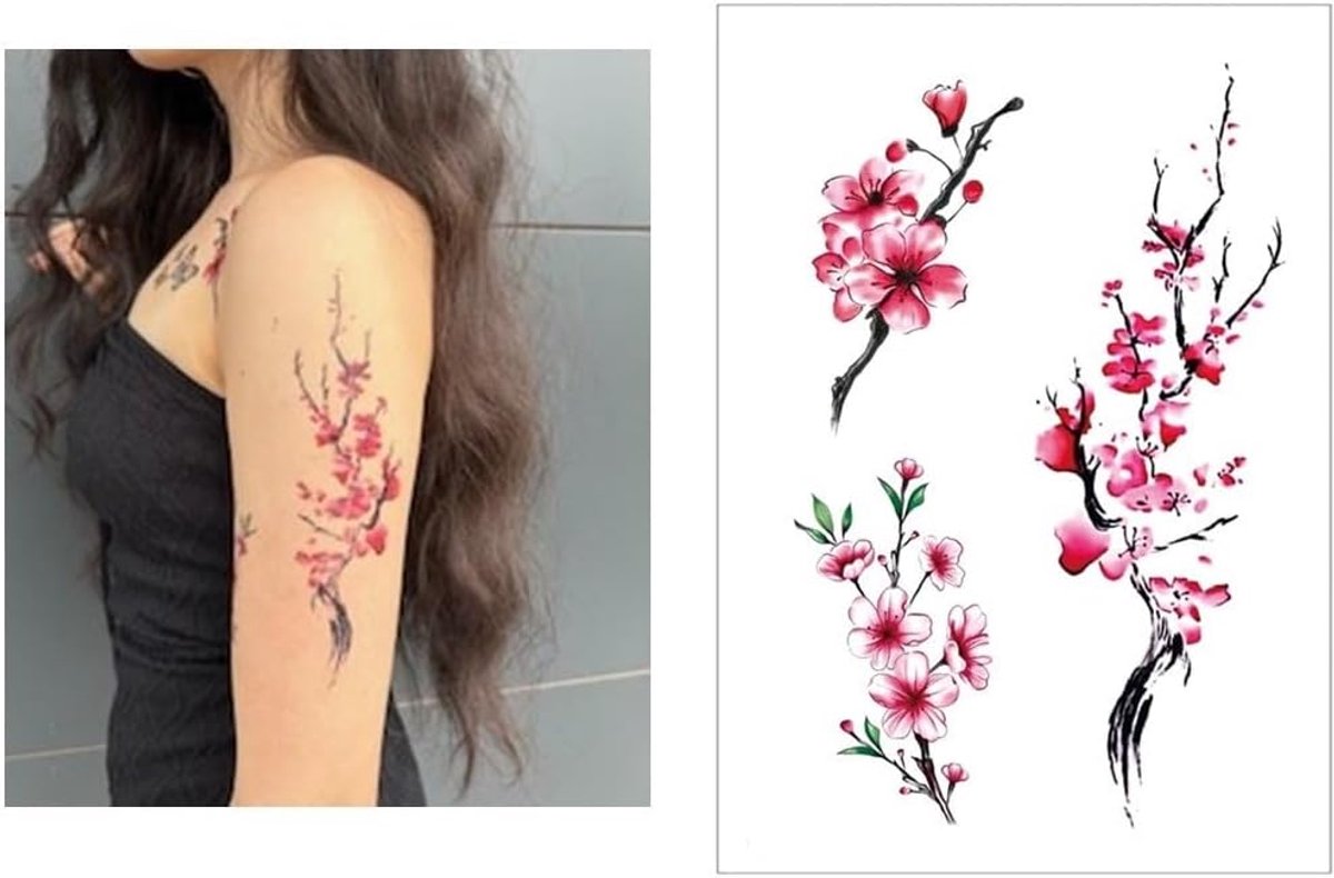 Tijdelijke Japanse kersenbloesem Tattoo Nep Bloemen Tattoo