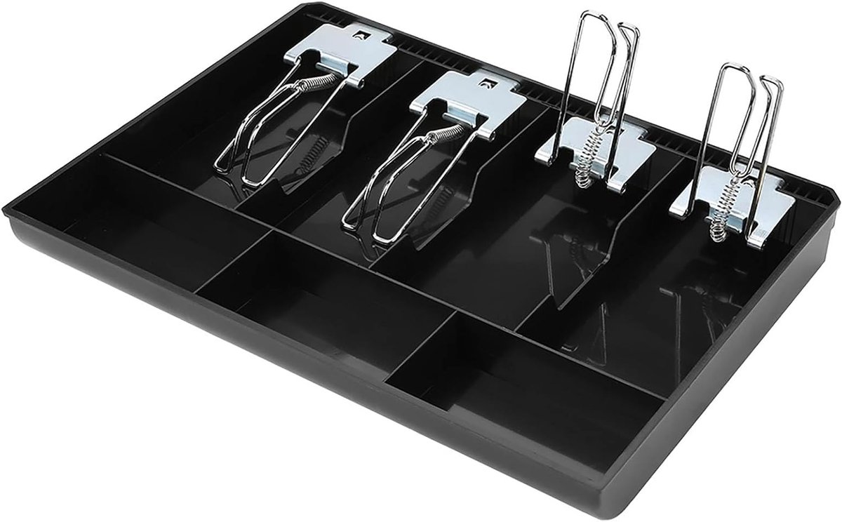 Register insteekvak reservecassette met metalen clip 4 bankbiljetten 3 munten voor Petty Cash Money Storage Box (01)