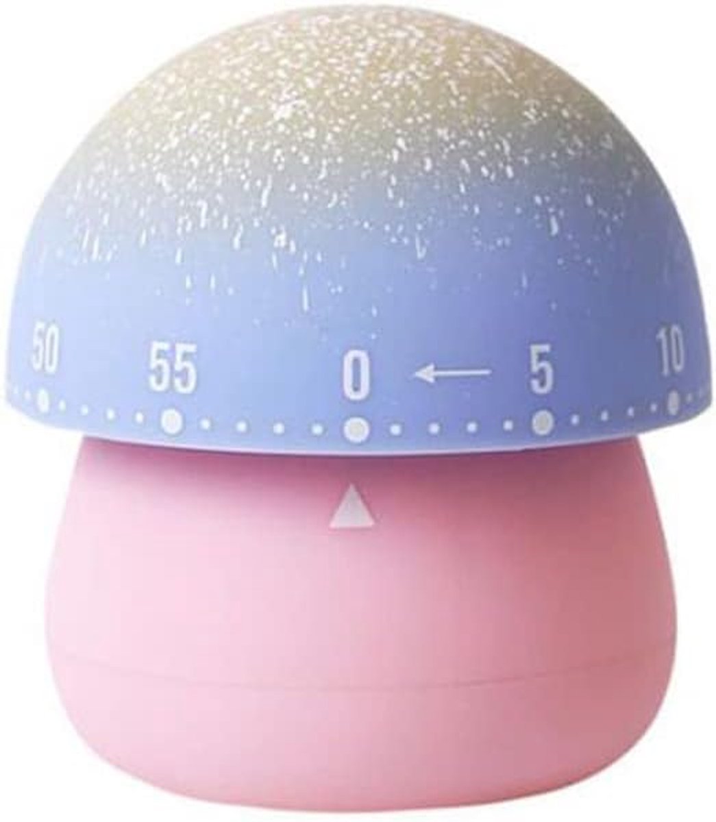 Mechanische Timer, Cartoon Paddestoelvormige Time Manager, Student Leren Zelfdiscipline Herinnering, Keuken Timer (Roze)