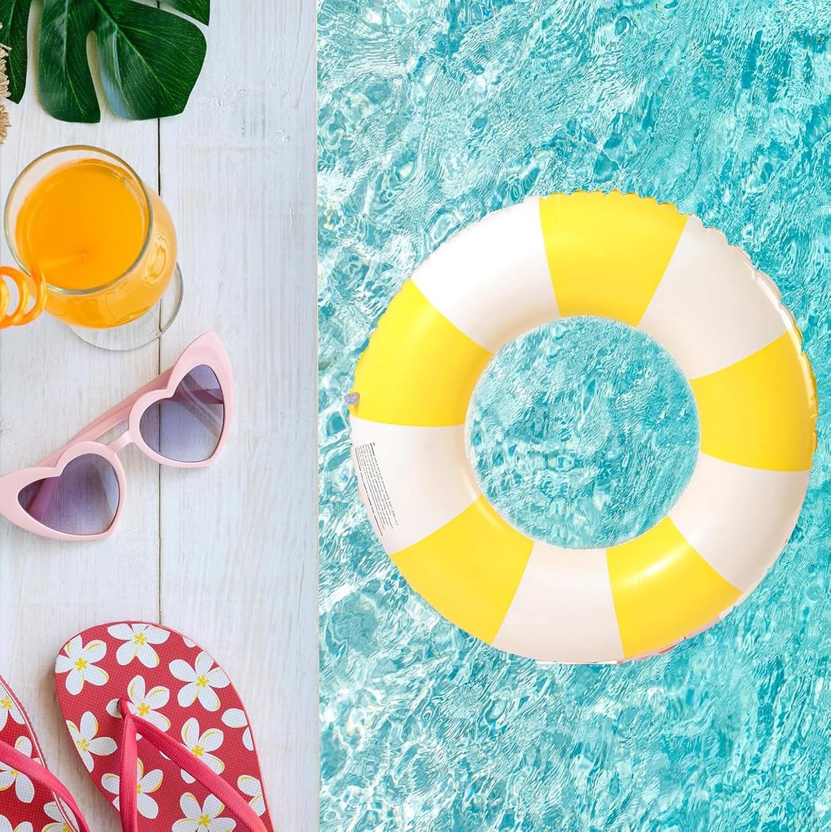 Zwemring, 2 stuks, vintage, gestreept, opblaasbaar waterspeelgoed, zwembuis voor zomerzwembadfeest