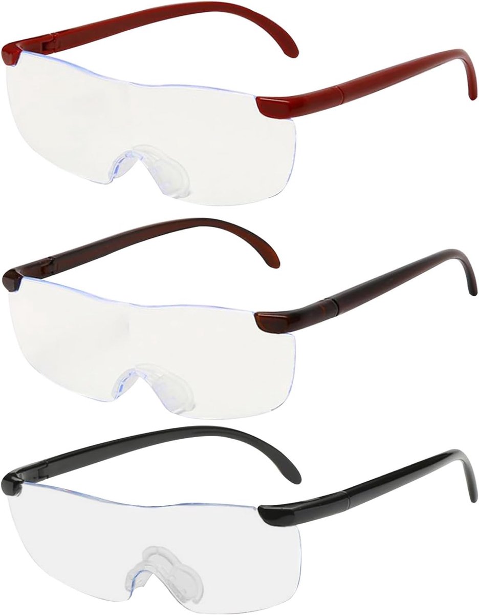 3 paar vergrotingsbril, vergrootglas, nieuwe stijl, frameloos, vergrotingsbril, vergrotingsbril, voor lezen, sieraden, borduurwerk, naaien, sieraden