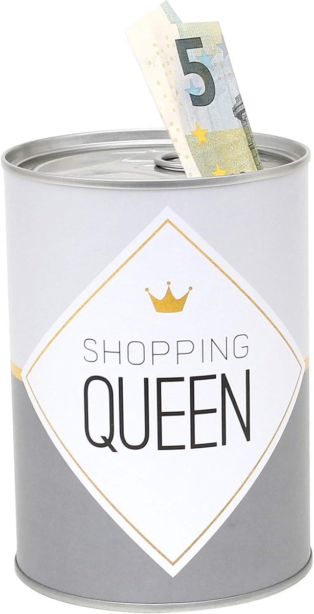 Metalen spaarpot - Conservendoos Design - Dessin: ShoppingQueen Ø8,6cmxH12cm