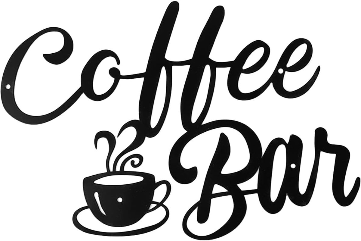 Koffiebord Zwart Metaal Koffie Wanddecoratie Koffiebar Hangende Wanddecoratie Koffieborden Keukendecoratie Voor Thuis Koffiestation Winkelhoek Accessoires