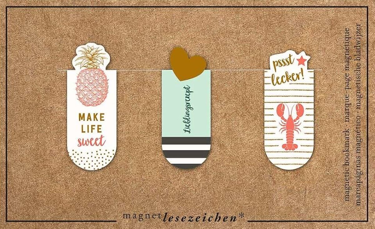 Favoriete recepten | set van 3 magnetische bladwijzers | charmant geïllustreerd