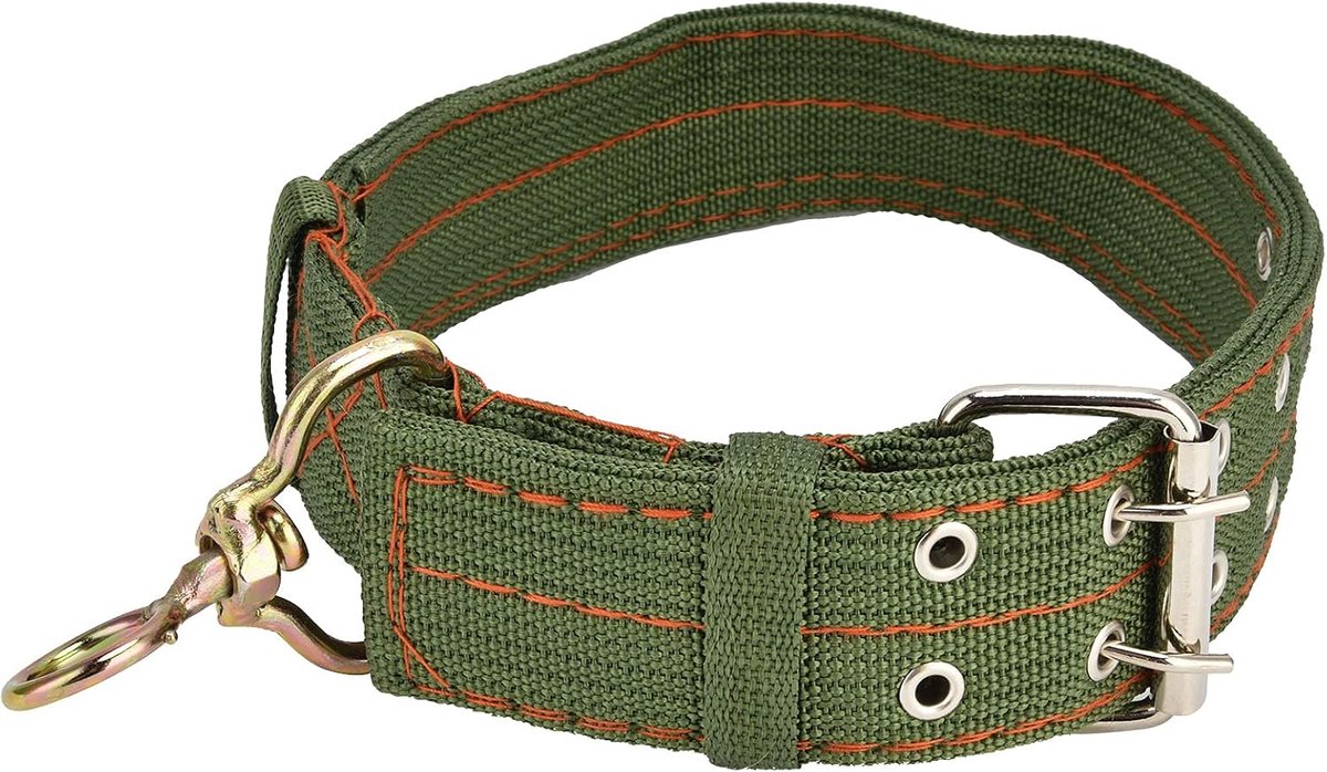 lederen geitenhalsband, lichtgewicht verstelbare hondenhalsband Eenvoudig en comfortabel met canvas voor familie(groot)