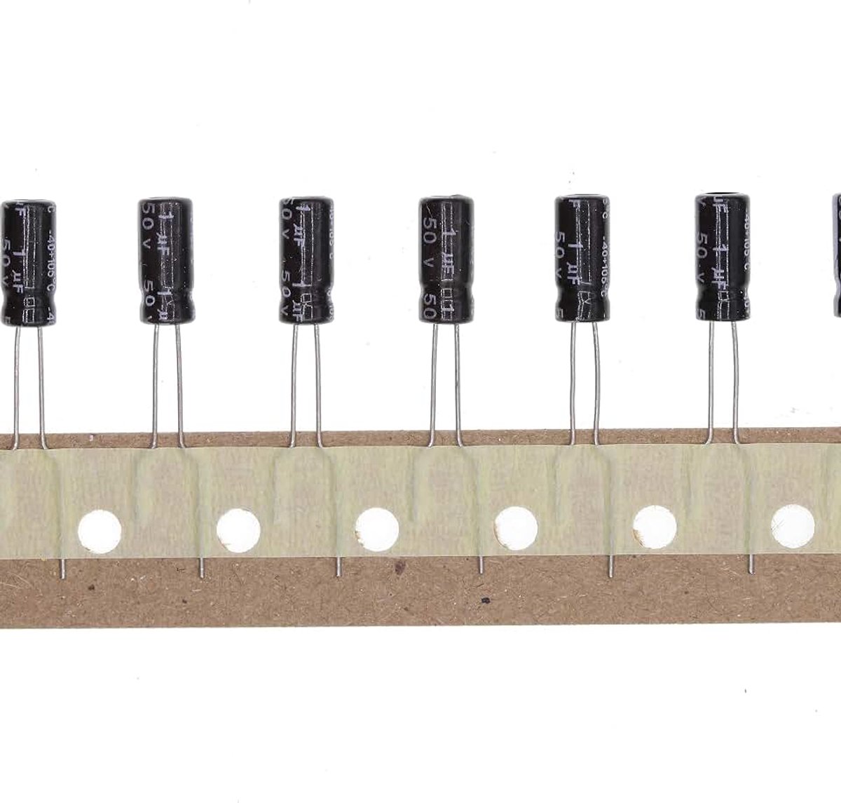 100 stuks 50 V 1,0 UF steekbare aluminium elektrolytische condensator 5 x 11 5 x 11 mm