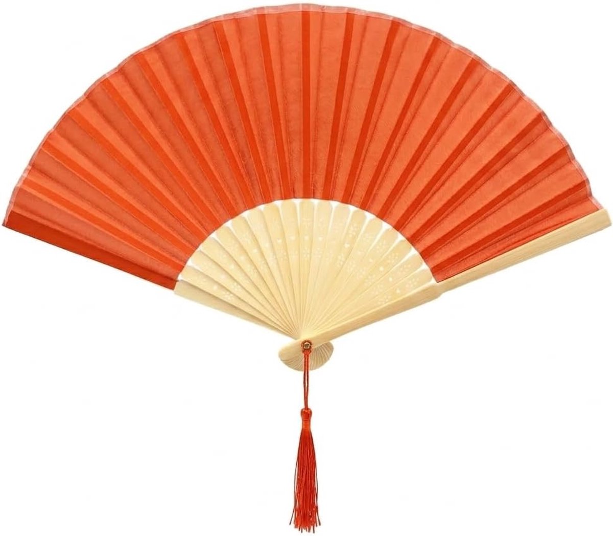 handheld opvouwbare handventilator met kwastje klasse A bamboe ribben voor vrouwen meisjes zomerfeest evenement gunst verjaardag bruiloft souvenir cadeau (rood)