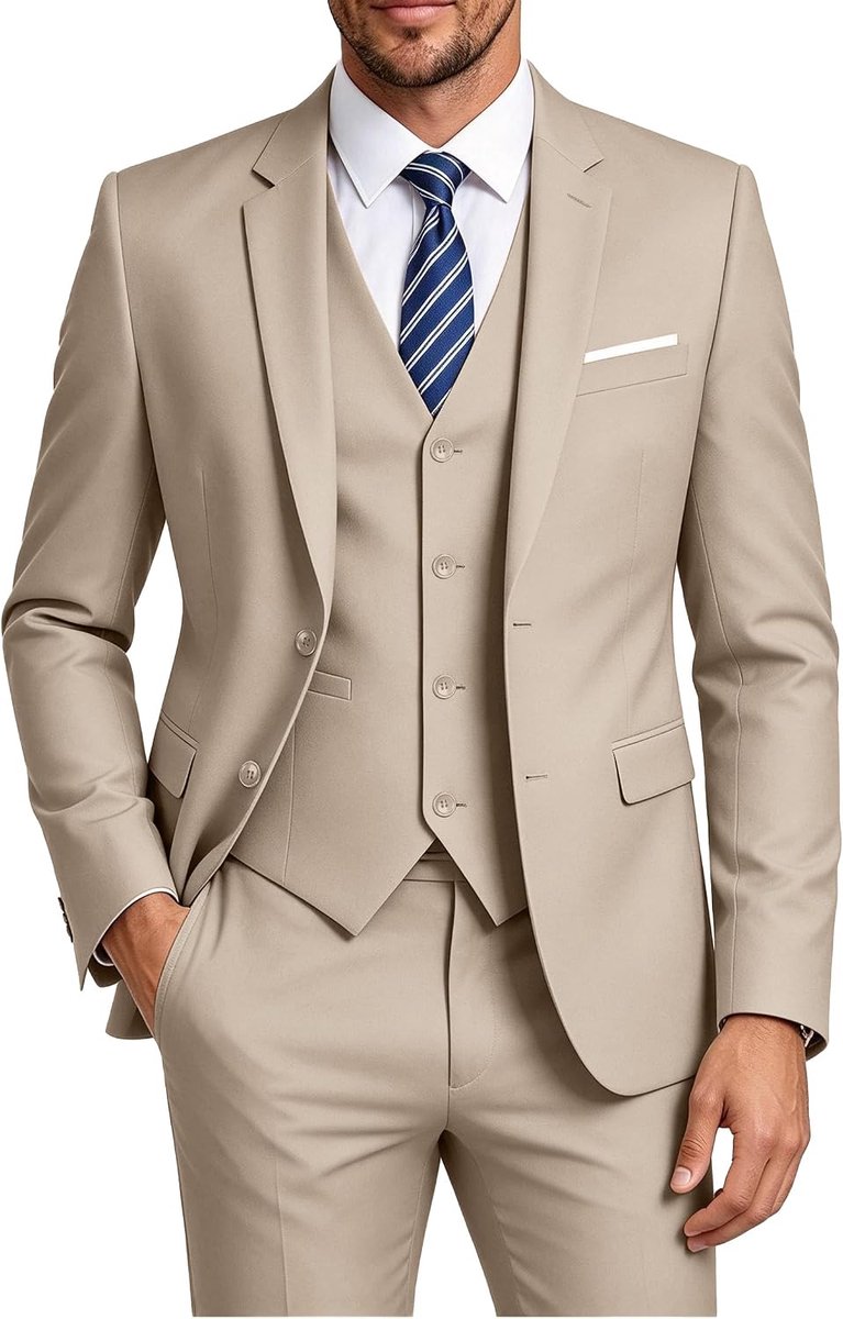 3-delige set voor heren, nauwsluitend, bruiloftspak, getuige, eindejaarsbal, smoking, zakelijk, formeel, casual, bruidspak, jas, broek