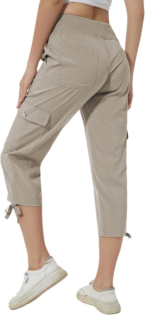 Cargobroek voor dames, 3/4-broek, zomer, cargobroek, licht, ademend, atletisch, reizen, casual, outdoorbroek