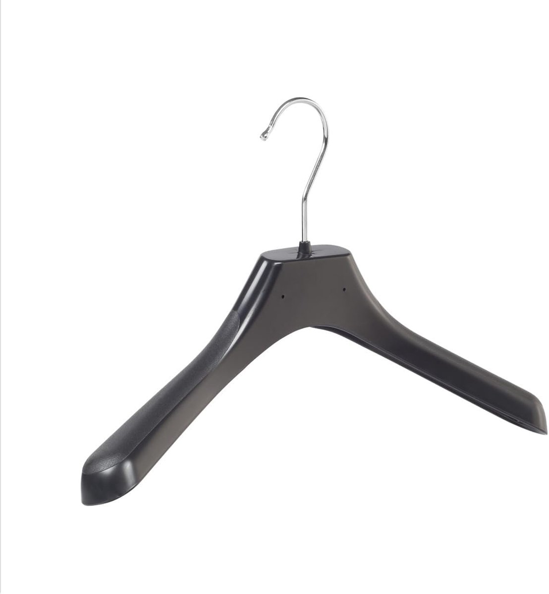 Kleerhanger, Mantelhanger, Kostuumhanger, Jassenhanger, set van 20 Stuks, Kunststof, Zwart, Brede schouders, 360° Draaibare Haak, 36 cm (LX36_00/20)