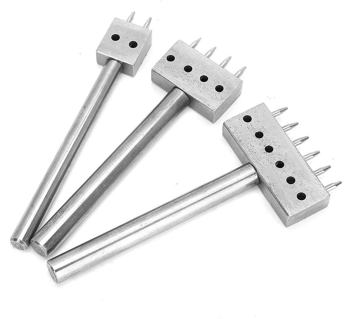 Lederen Perforatorgereedschapsset, Hoogwaardige Stalen Afstandspons voor Doe-het-zelf Lederen Ambachten, Ideaal voor Portemonnees en Riemen (Afstand 8 mm (2+4+6))