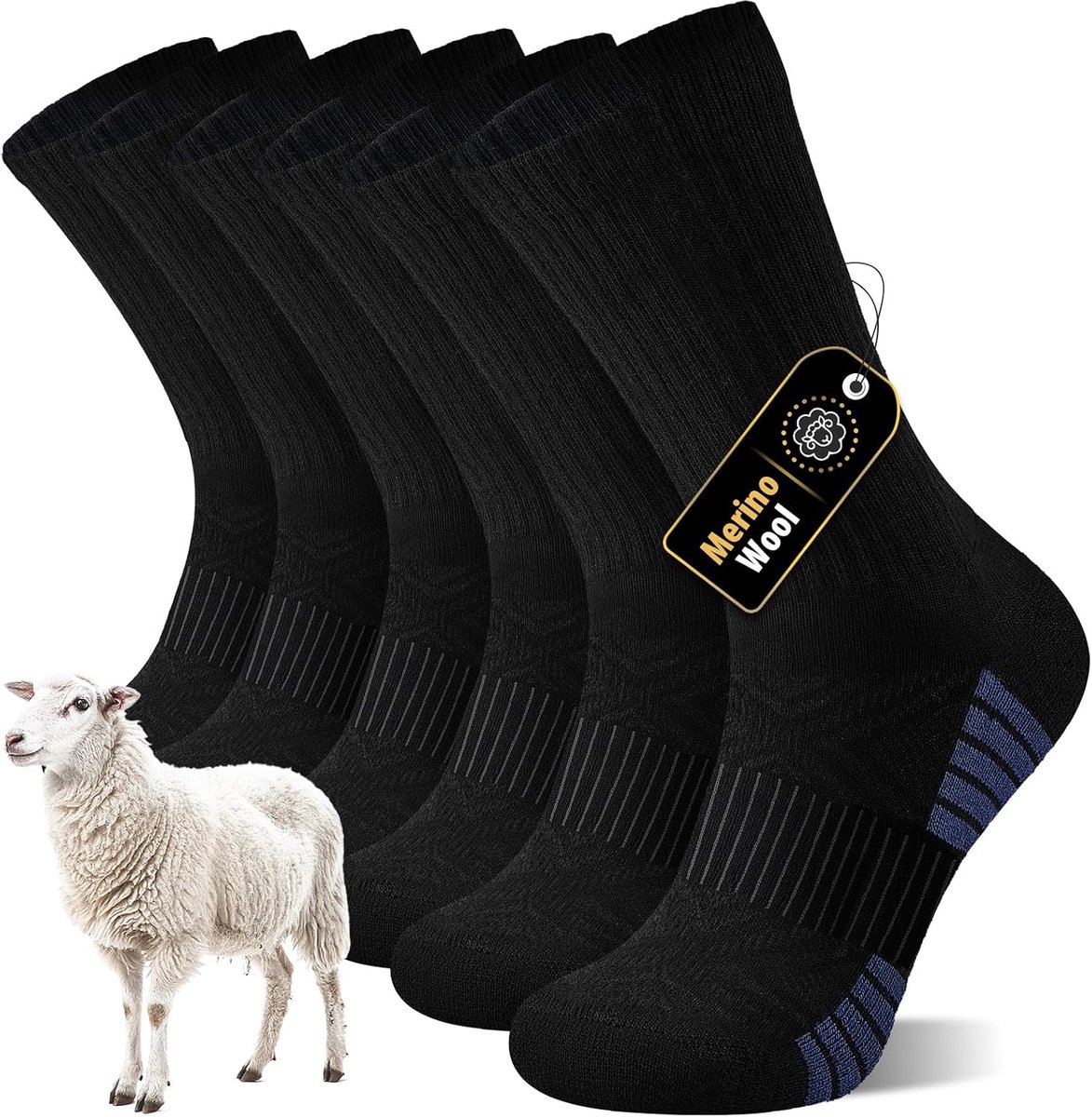 Sokken, 3 Paar, 50% Wol, voor Winter, Ademend