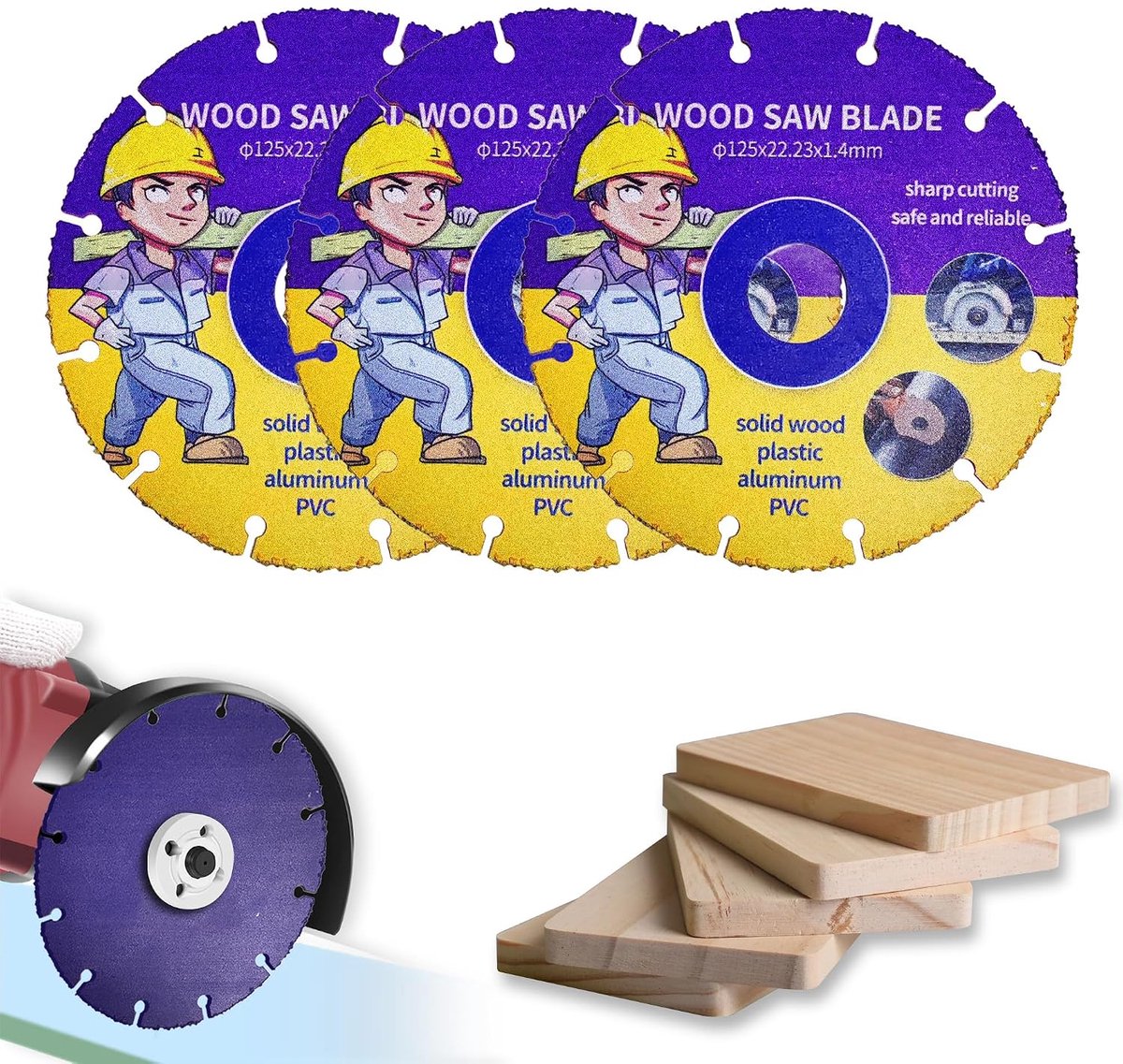 Slijpschijven, 125 mm carbide multi-wiel, slijpschijf voor haakse slijper voor planken, rubber, multiplex, spijkers van staal