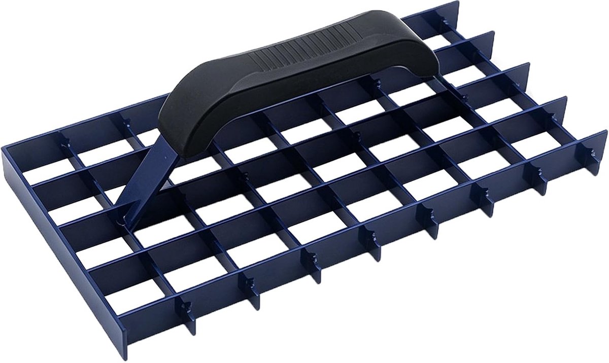 Polijstplaat, 28,3 x 14,6 cm, rasterbot, van staal, met kunststof handgreep, schuurfraspel, pleisterschaaf voor poriënbeton, kalkcementpleister, raspplank voor gipsplaten en