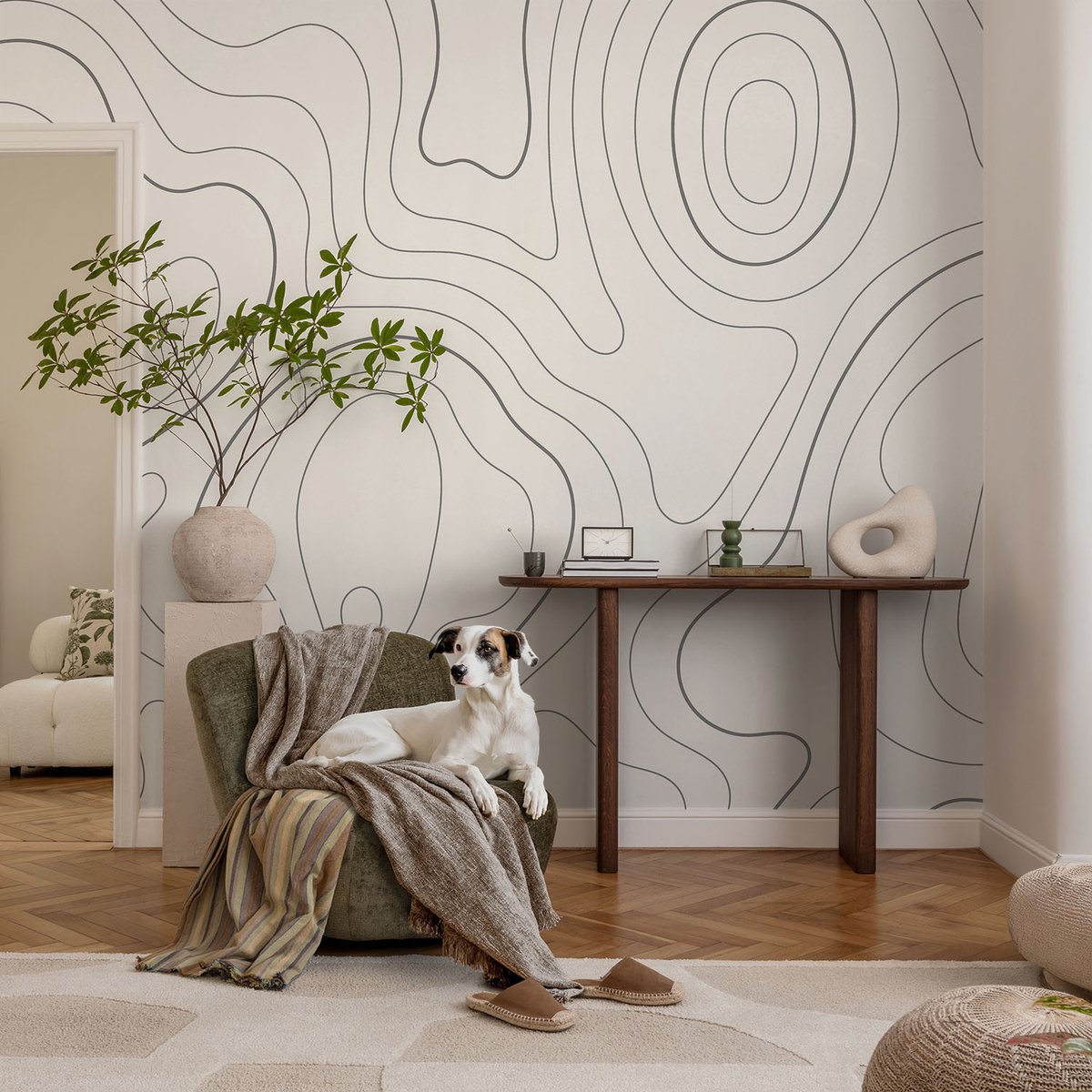 Coloray Vliesbehang - Wit Snellijm Behang - 104x70 cm - Vloeistofleidingen Muurschildering - Gang behang Achtergronden En Patronen - Fotobehang Vlies - Slaapkamer behang