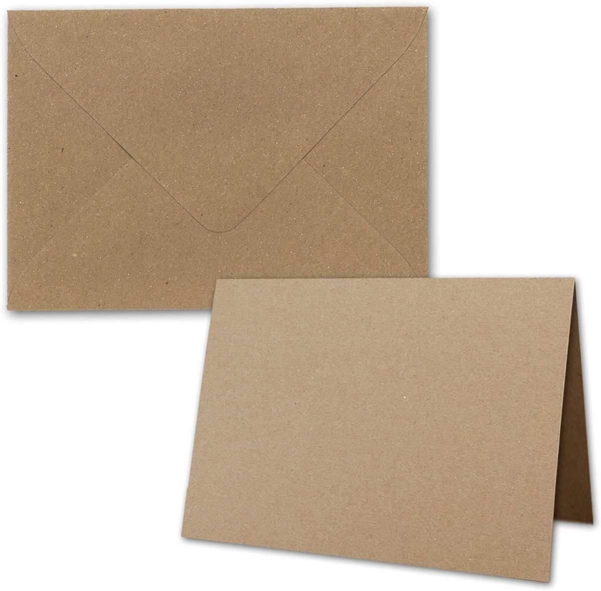 inclusief enveloppen groter dan DIN B6, extra groot, kraftpapier, uitnodigingskaarten in bruin, vouwkaarten met enveloppen, 50 stuks