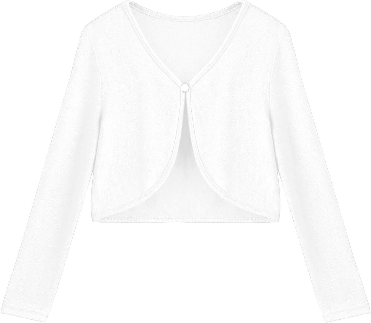 Bolero voor meisjes met open voorkant, gebreid vest met lange mouwen en knoopsluiting, gebreide bolero voor kinderen