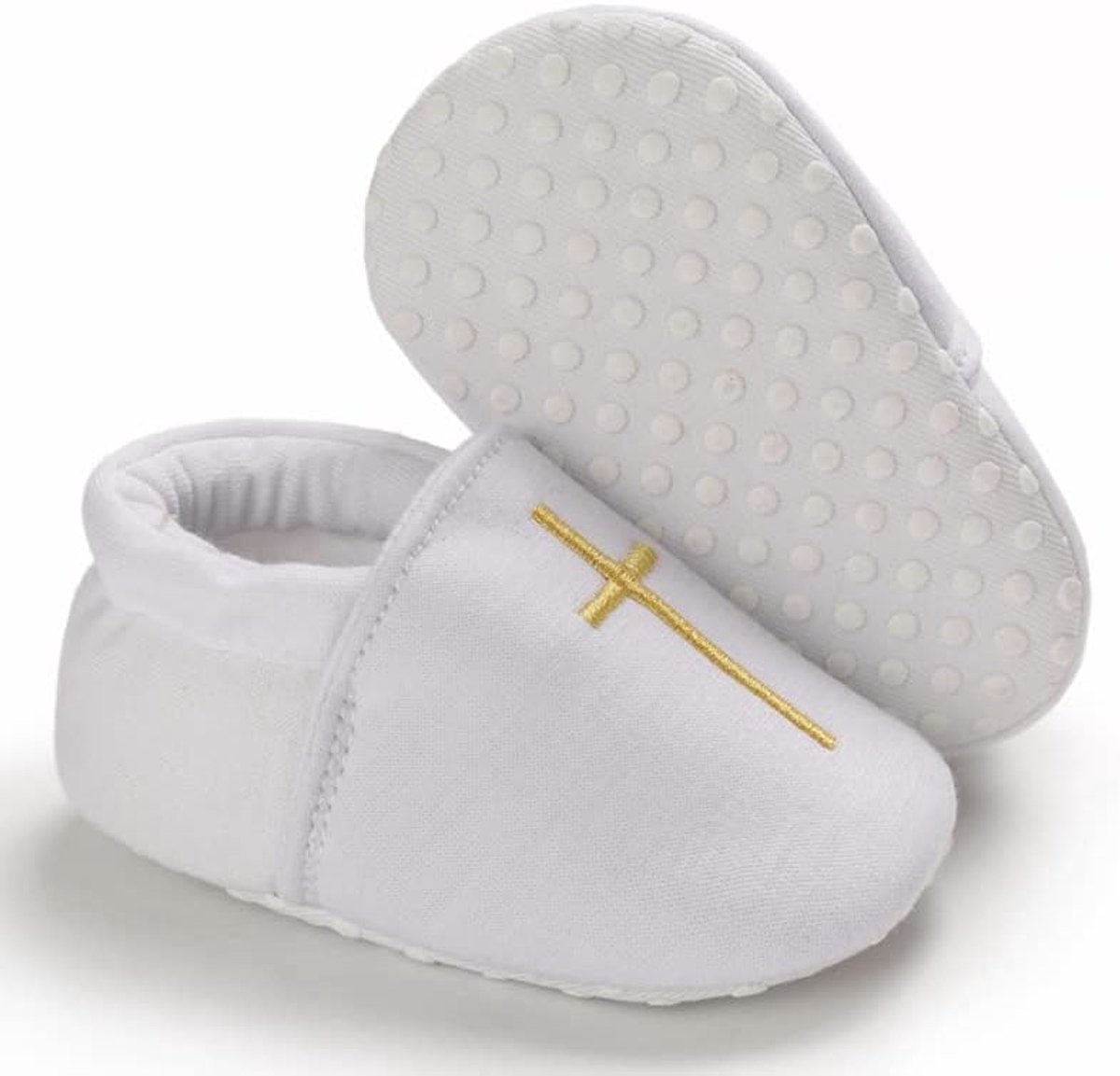 Babypantoffels van zacht katoen met flexibele zool, huispantoffels, dooplaarzen voor 0-18 maanden, ademende schoenen voor jongens en meisjes