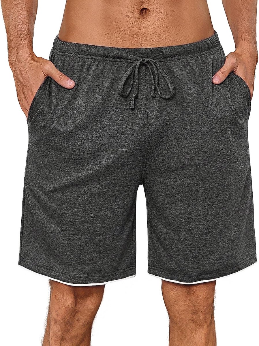 Pyjamabroek voor heren, kort, zomer, bermuda, slaapshorts, katoenen pyjamabroek voor mannen