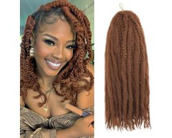 Twist-vlechten Afro Kinky Curly Cubaanse Twist-haar Marley Twists Gehaakte Vlechten Synthetische Senegalese Twists Gehaakte Haarextensies voor Vrouwen (30#, 40,6 cm/6-packs)