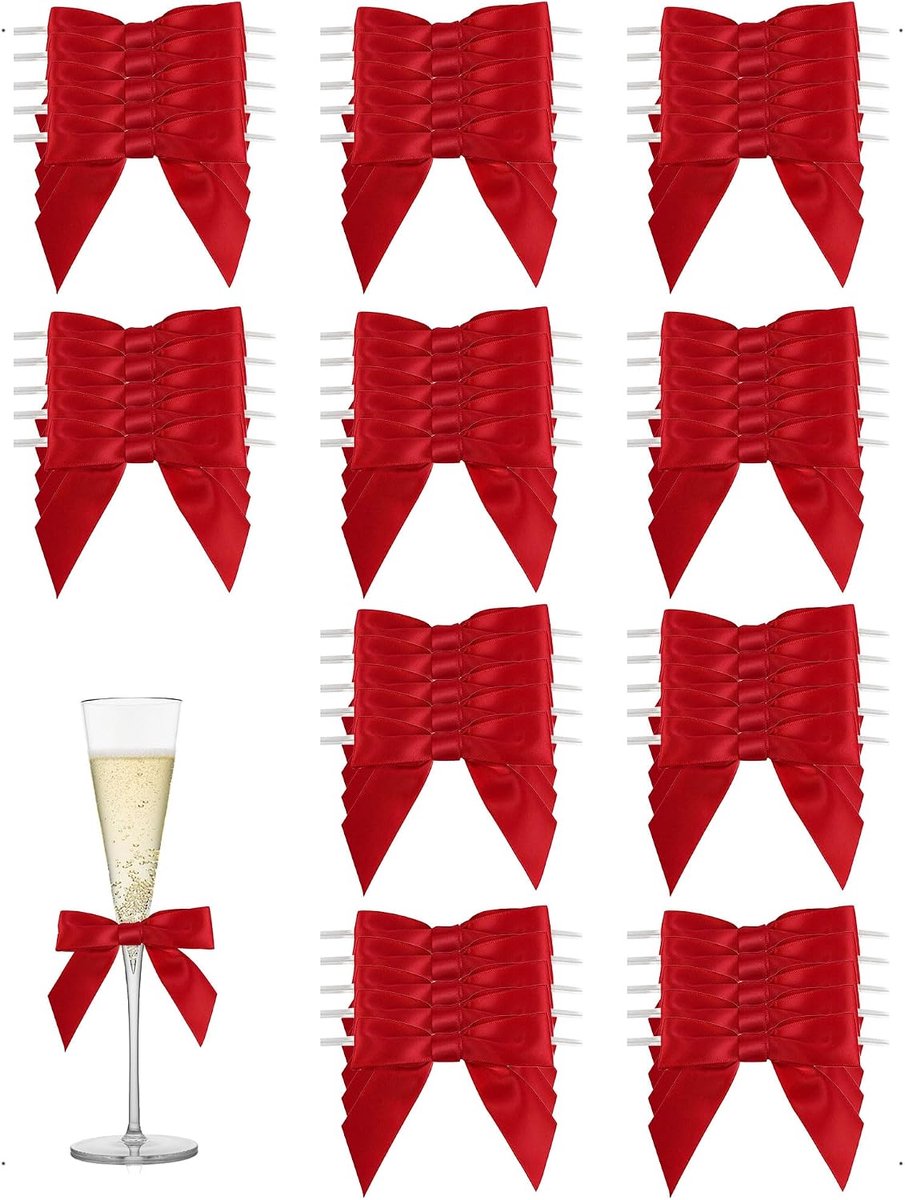 Strikken kerstcadeaus, doorzichtige twistband hoekvormig uiteinde het verpakken cadeaus koekjes knutselwerkjes snoepzakjes kerstbomen bruiloftsdecoraties, rood