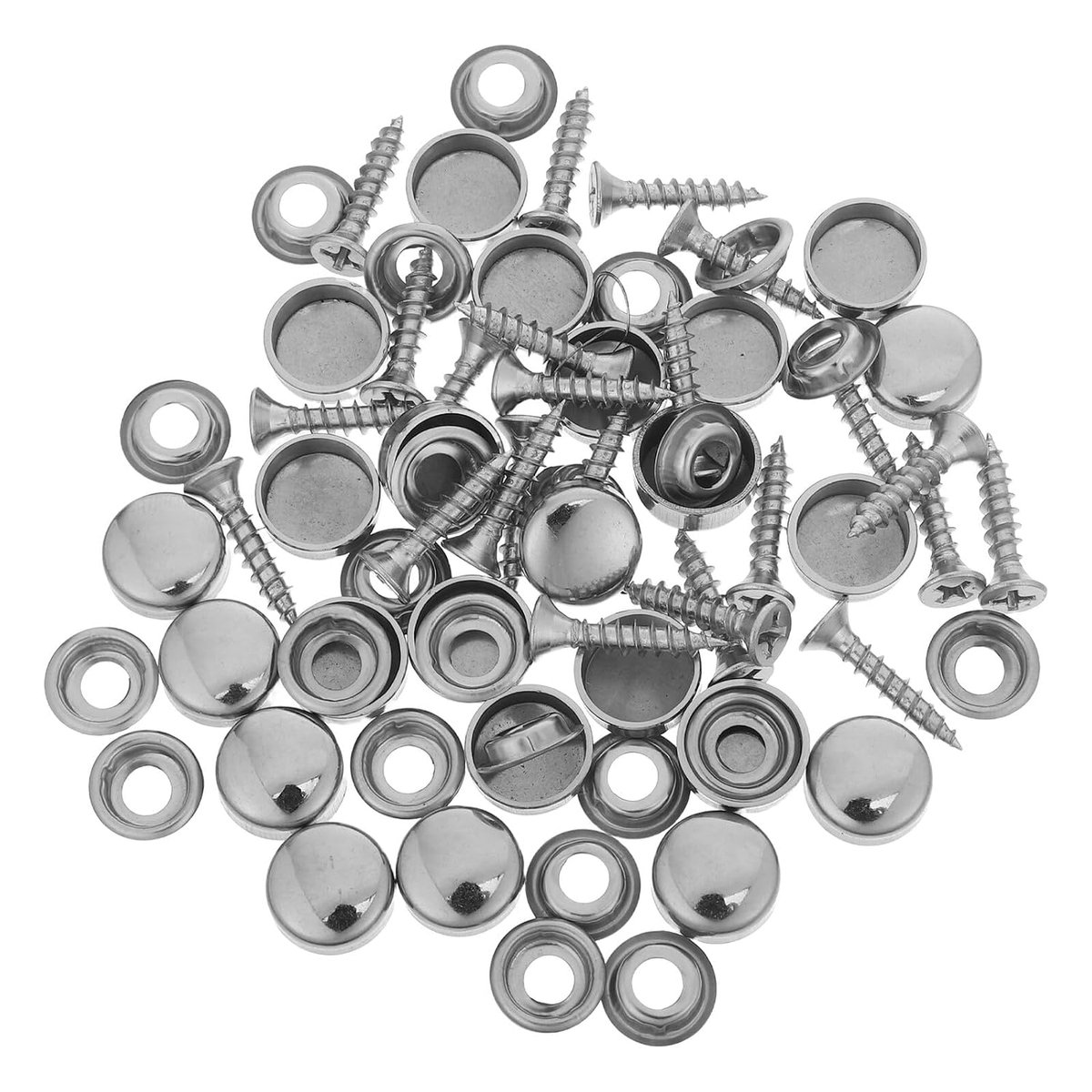 Sets Roestvrijstalen Decoratieve Schroefkappen met Zelftappende Spiegel Schroeven voor Meubels Kasten Glasfixatie Duurzame Metalen Afdekdoppen voor Naadloze Afwerking