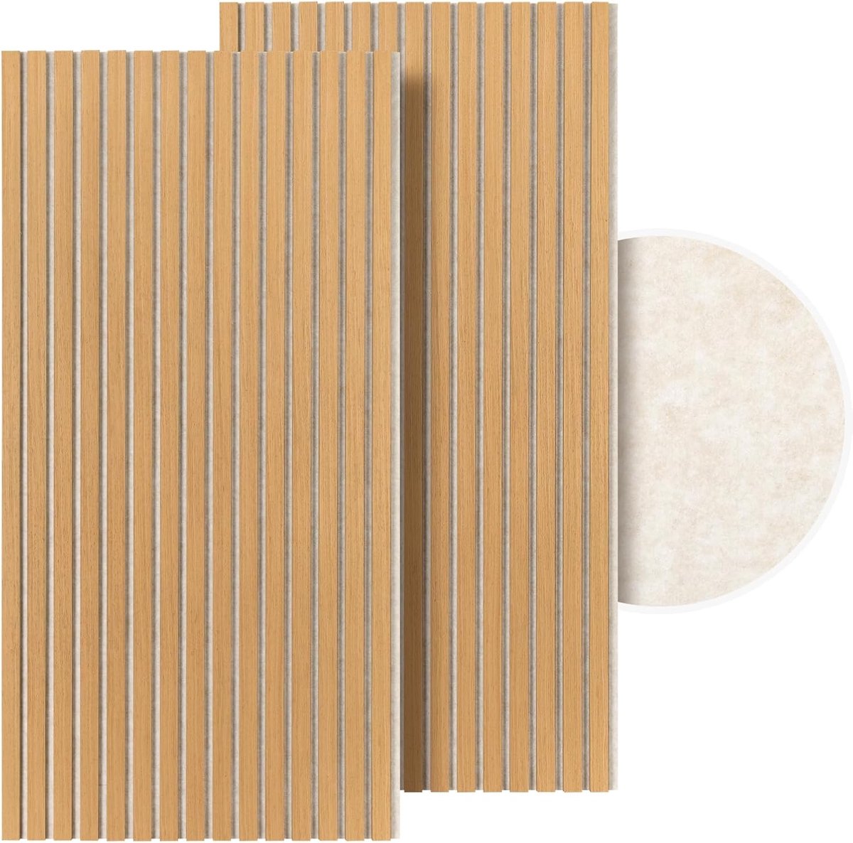 Akoestische panelen hout 120x60 cm, set van 2, eiken/beige