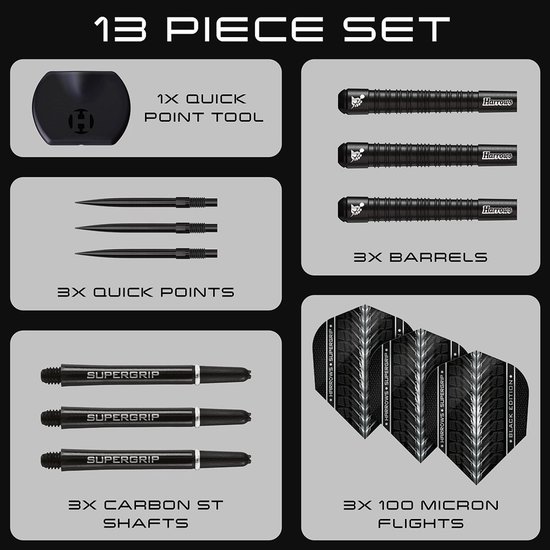 Harrows Supergrip Black Quick Point 90% - Dartpijlen van Harrows — afbeelding 5