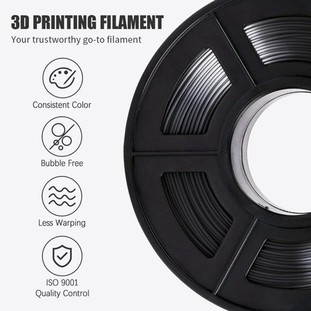 3D Printer Filament PETG-10WT - 1.75 mm Diameter - 11 KG Gewicht - Transparant Wit - Voor FDM Printers