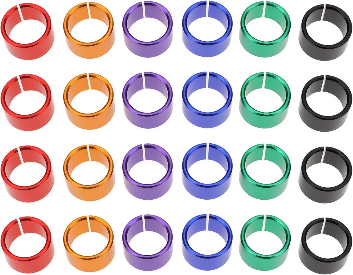 Vogelbeenbandjes 24pcs - Aluminium 8mm binnendiameter - Geschikt voor vogels en klein pluimvee - Ideaal voor fokbeheer - m-winkel
