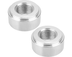 Dailygoods- Weld Bungs Aluminium - 2 Stuks M14x1,5mm - Geschikt voor Intercooler/Pijp/Brandstoftank - Diameter 24,8mm - Hoogte 12mm - Eenvoudig te Ins