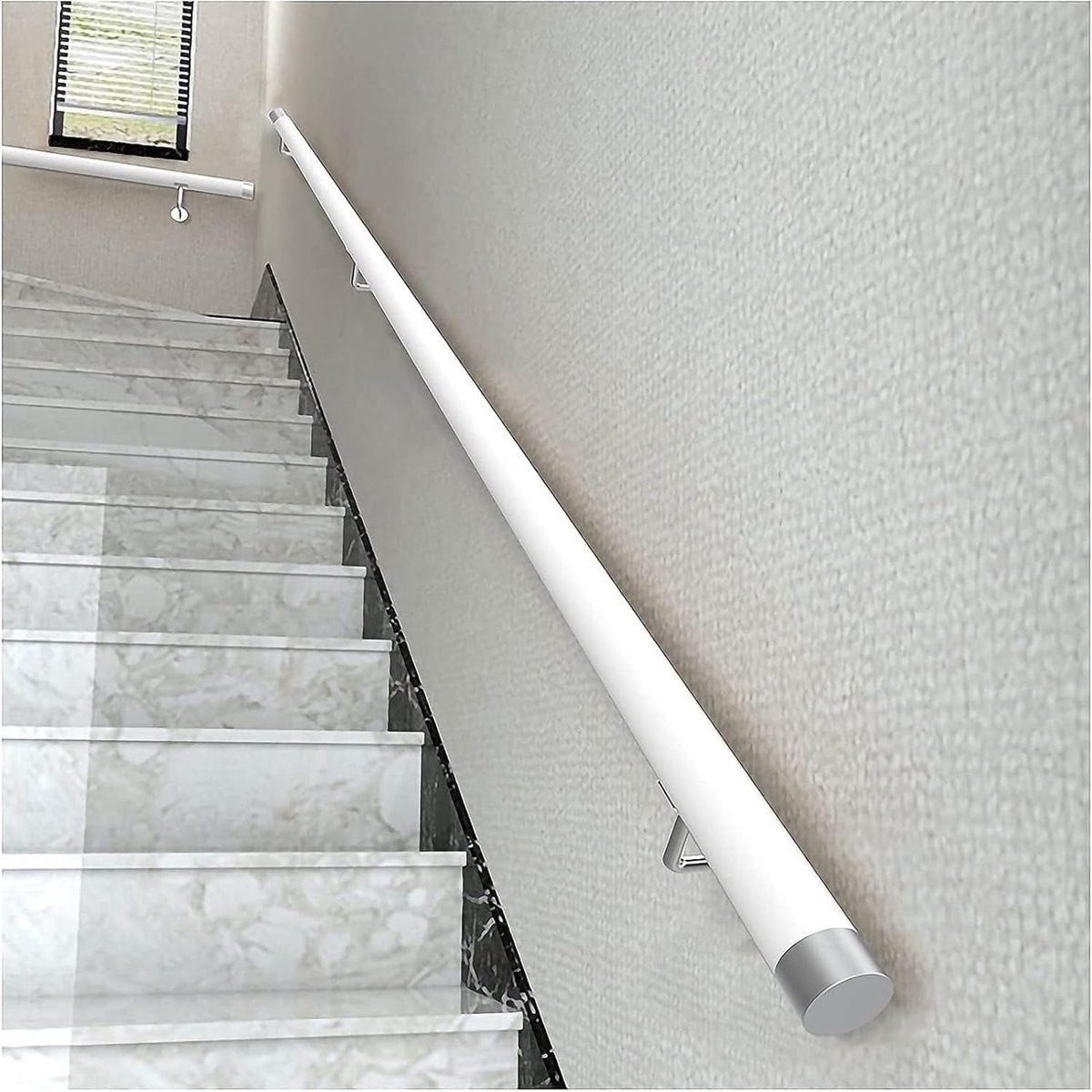 30-600cm houten leuning met beugels, antislip trapleuningen steunstang, tegen de muur ouderen en kinderen loft grijpstang kit voor binnen ziekenhuis thuis (A, 360cm)