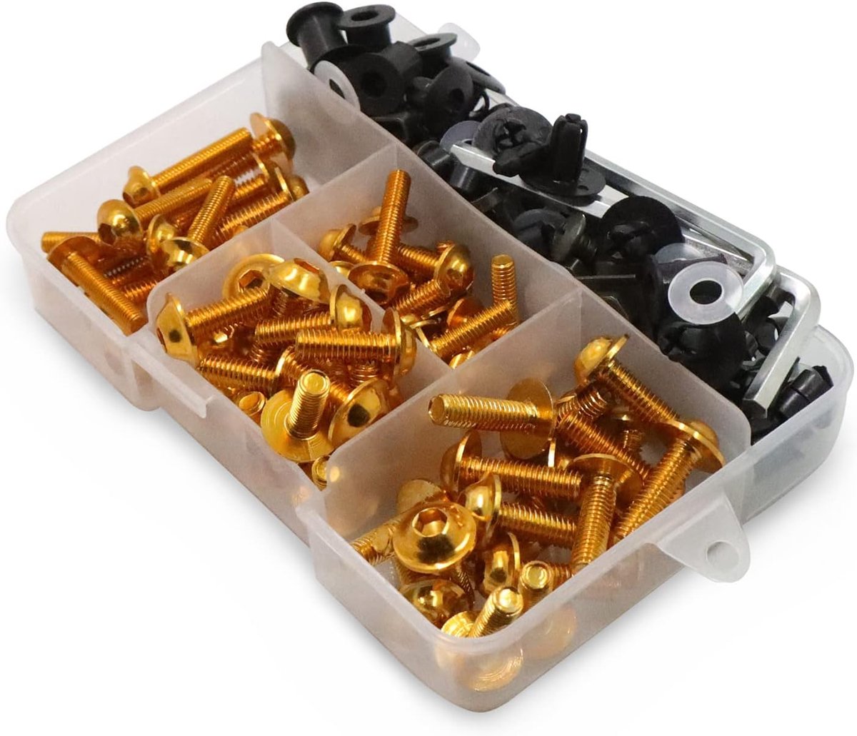 Geschikt voor yamaha kawasaki suzuki motorkap boutkit schroefbevestiging universele motorkap boutkit metrische bout en moer kit, Yellow