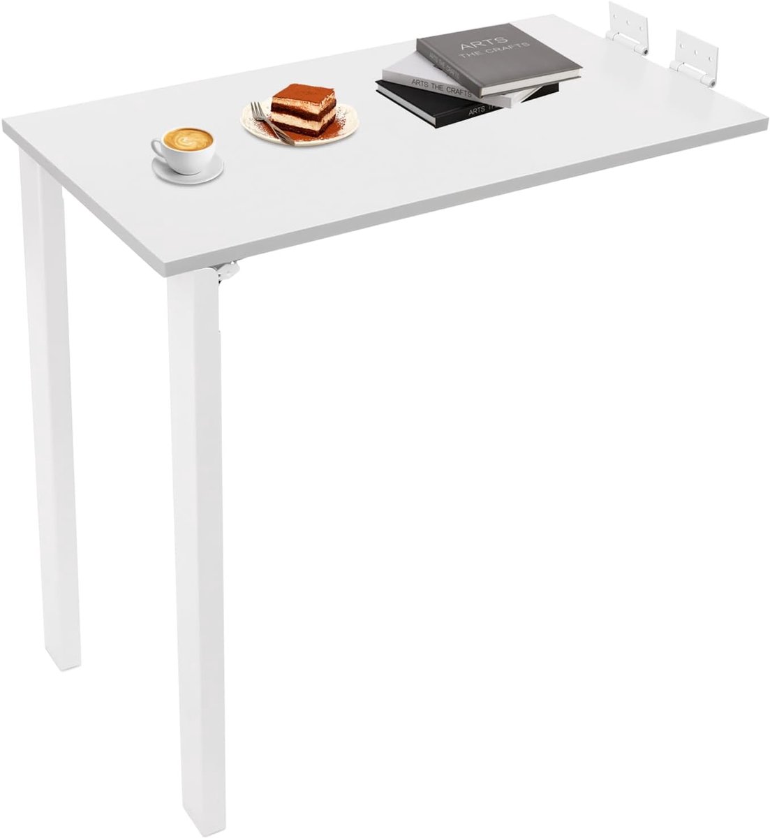 Klaptafel 75 x 40 x 74 cm inklapbare eettafel wit klein bureau muur eettafel voor eetkamer slaapkamer woonkamer studeerkamer