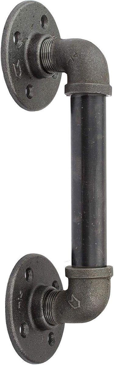 Goods Berlin 1 x deurgreep PIPE schuifdeurhandvat | metaal getemperd gietijzer | vintage rustieke voor binnen en buiten, schuurdeur, keukendeur, ruimteverdeler (22,5 cm, industrieel)