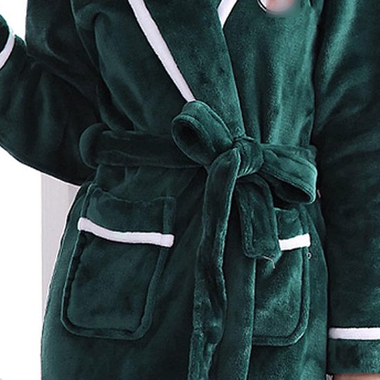 Gewaad Dames Fleece Pyjama Winter Warm Gewaad Nachtjapon Plus Size Lange Homewear Pyjama Roze Dik Koraal fluweel Losse Badjas good — afbeelding 3